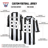 Custom White-Green Stripes Authentic Football Jersey